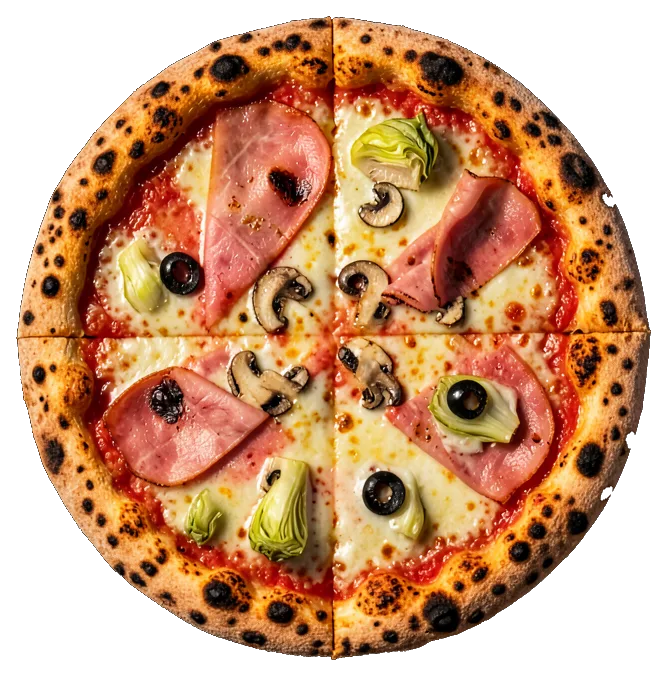 Pizza Cuatro estaciones al horno de leña