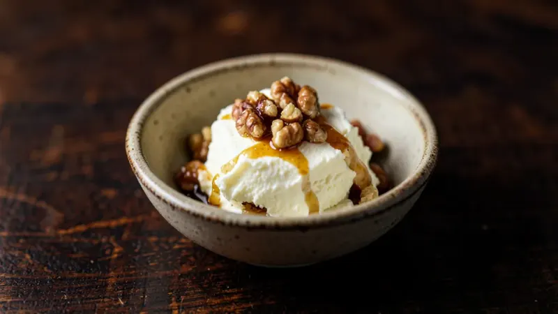 Requesón con nueces y miel
