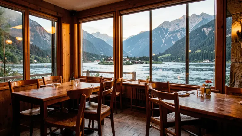 La sala con vistas al río